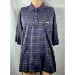 Masters Polo Shirt Mens XL Purple Amen Corner Stripe Golf Golfing Collection